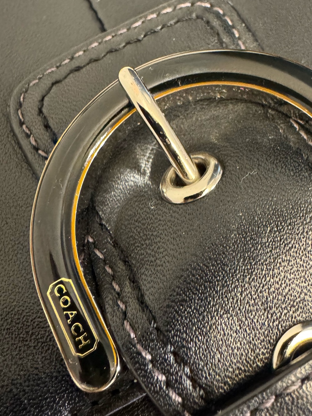 Vintage Coach Black Leather Mini Shoulder Crossbody Bag Y2K - Picture 3 of 11